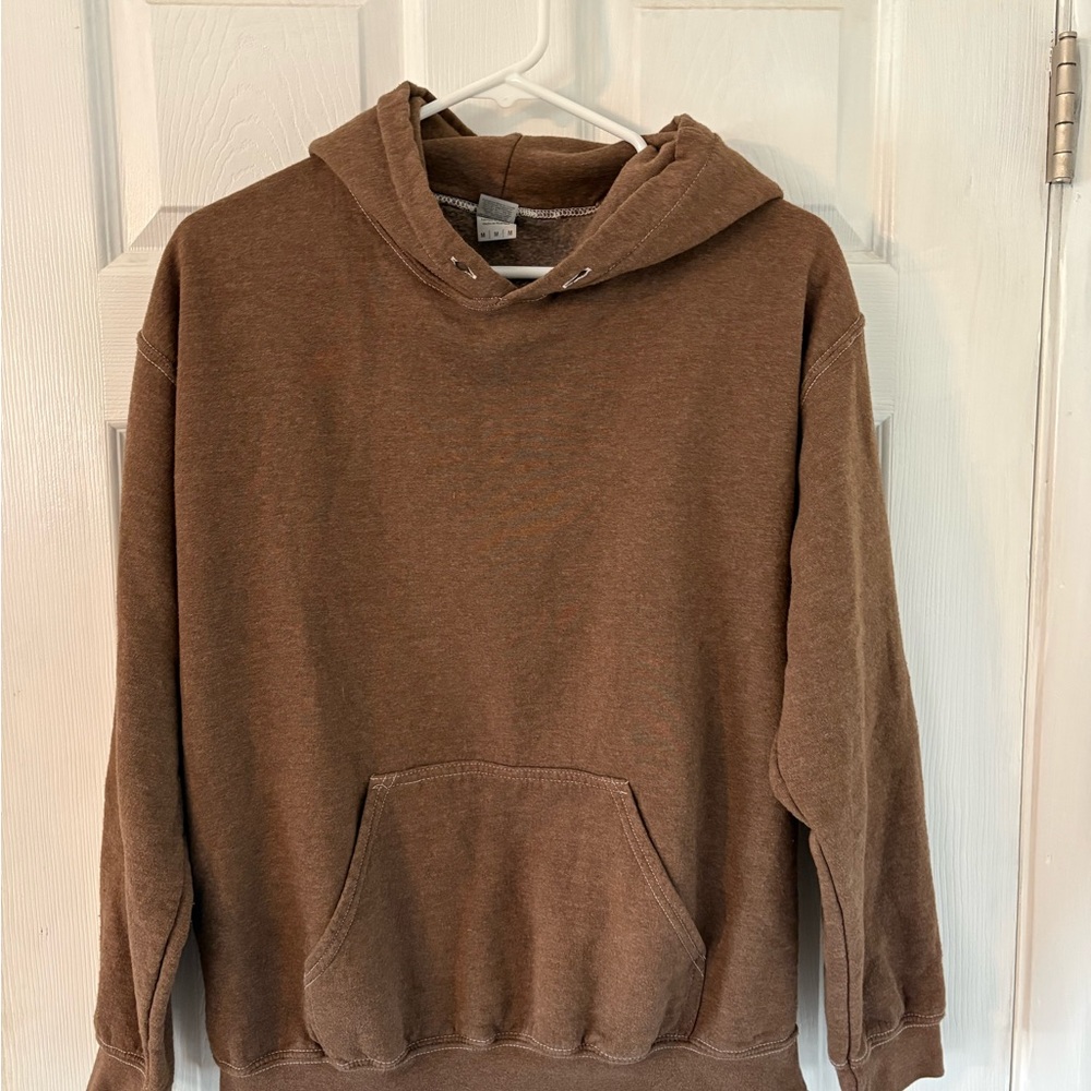 Gildan Heavy Blend Brown Hoodie Pullover Sweatshirt Size M Cotton Blend Casual - Picture 2 of 6